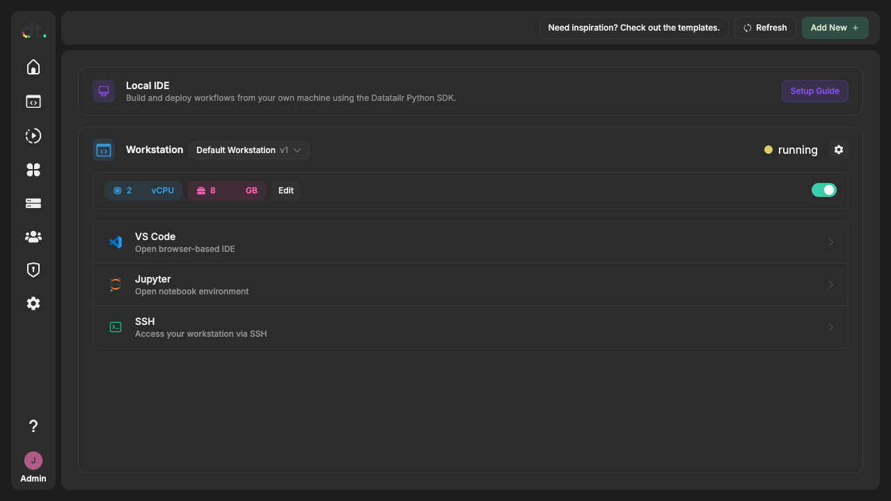 Workstation page
